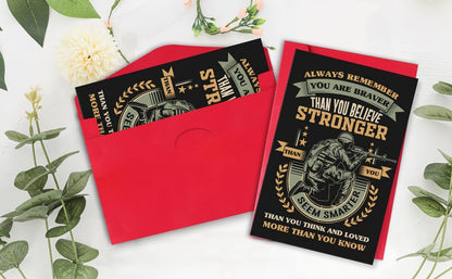 Encouragement Cards for Soldier, Motivational Inspirational Support for Tough Times. Retirement Graduation Farewell Veterans Day Card Gifts