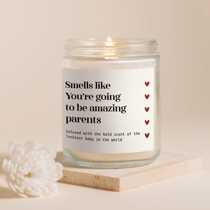 SteadStyle New Parents Gifts for Couples, Soy Wax Lavender Scented Candle - Gender Reveal Gifts for Parents to Be (7oz)