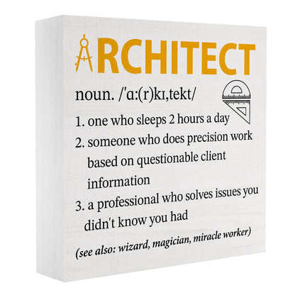 Appreciation Gift for Architect, Architect Gifts for Men Women, Funny Architecture Architectural Engineering Gifts, Living Room Bathroom Bedroom Shelf Desk Decor 5 X 5 Inch