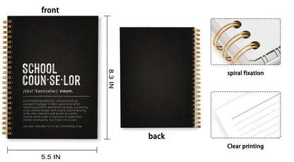 Tizzer School Counselor Definition Lined Hardcover College Ruled Spiral Notebook Journal for Work Notes Journaling 5.5×8.3 Inch,School Counselor Appreciation Gifts,Best School Counselor Gifts