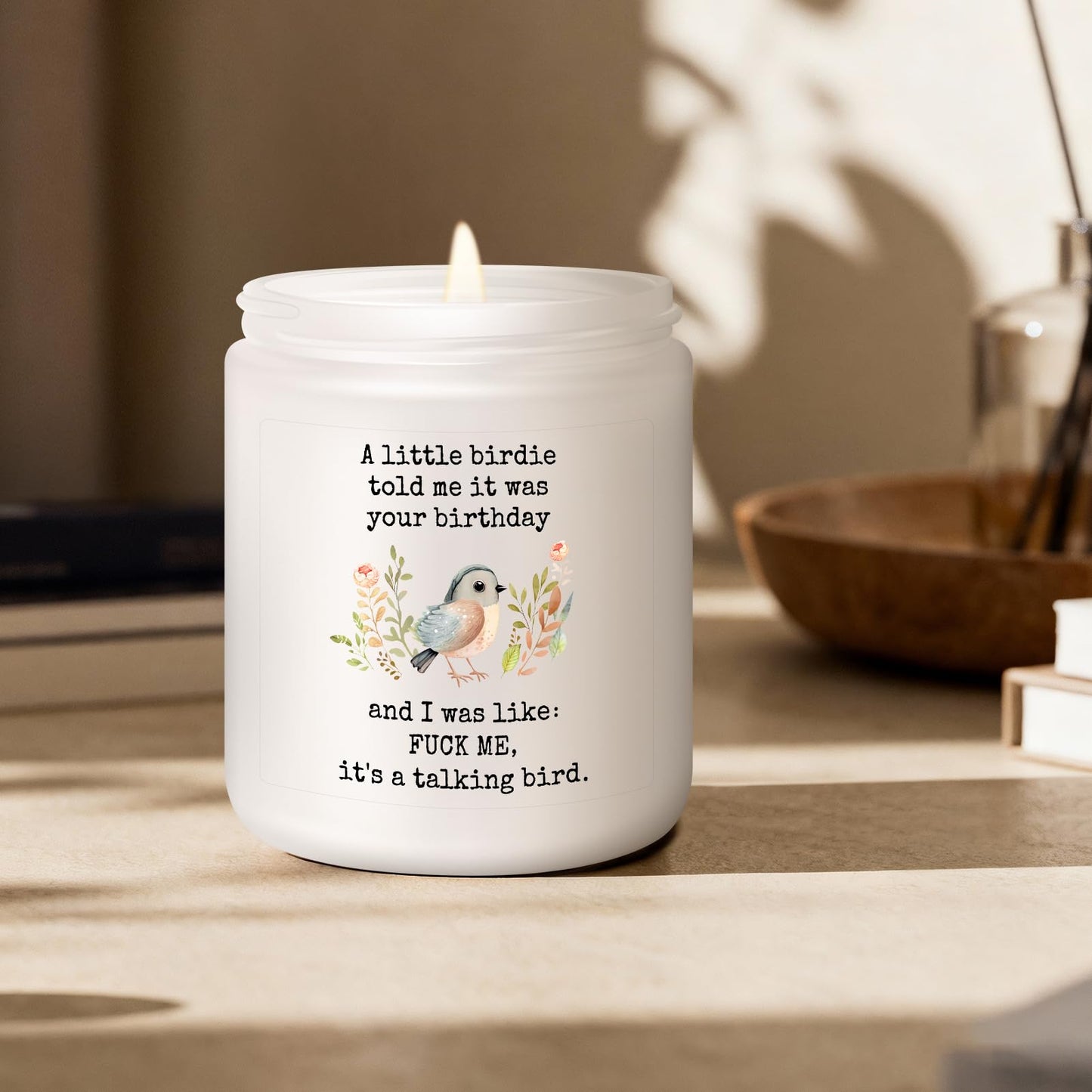 Funny Birthday Gifts for Women Men -Funny Birthday Gifts for Friend, Sister, Boss, Coweoker, Cheeky Greeting Candle Gift - Lavender Scented Candle