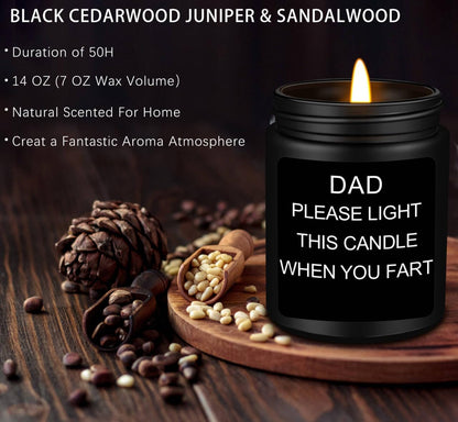 Homsolver Gift for Dad, Fathers Day Christmas Birthday Dad Gifts from Daughter Son - Sandalwood Scented Candle (7OZ)