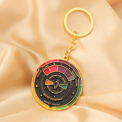 FunBoat Color Wheel Keychain - Creative Spinning Color Wheel Charm - Aesthetic Arts Gifts for Artists
