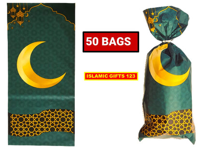 Islamic Gifts 123 Ramadan Goodie Bags Islamic Designs, Polypropylene for Eid Mubarak Decoration Muslim Party Favor Supplies