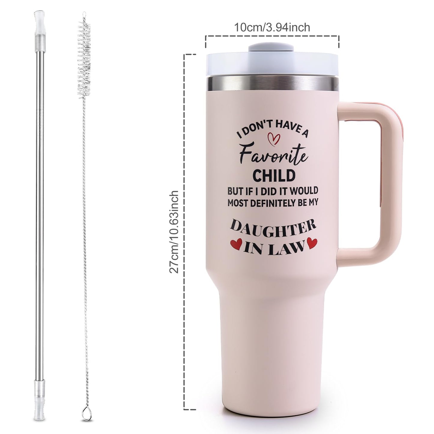 Mothers Day Gifts for Daughter in Law Tumbler with Handle 40oz - Daughter in Law Mug Birthday Gifts，Mother’s Day Birthday,Christmas