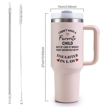 Mothers Day Gifts for Daughter in Law Tumbler with Handle 40oz - Daughter in Law Mug Birthday Gifts，Mother’s Day Birthday,Christmas