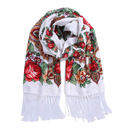 Gudessly Traditional Tassel Exotic Wrap Printed Scarf for Women Warm Soft Large Long Rectangular Fashion Scarves