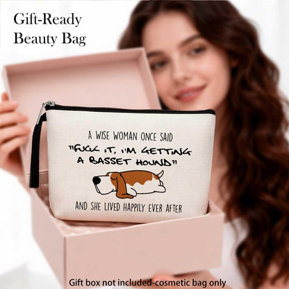 Hanamiya Na Basset Hound Gifts, Dog Gifts for Dog Lovers for Women, Funny Makeup Bag, Cosmetic Pouch, Travel Case Getting a Basset Hound