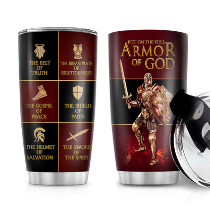 Jesuspirit Christian Gifts for Men, Women - Fathers Day, Pastor Appreciation Religious Gift For Men - Christian Coffee Mug - Armor Of God Stainless Steel Tumbler (Armor Of God, 20OZ)