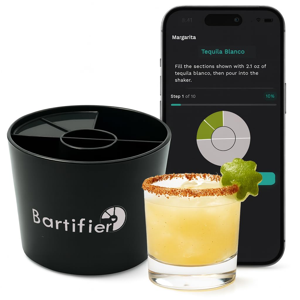 Cocktail Maker – Make 3000+ Cocktails with The App-Guided Drink Mixer – Easy Cocktail Measuring System – Unique Bartender Gift