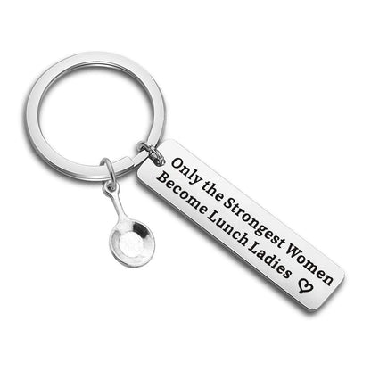 CENWA Lunch Lady Keychain Appreciation Gift Cafeteria Worker Gift Only The Strongest Women Become For Lunch Lady