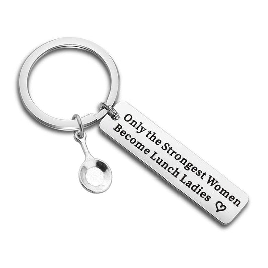 CENWA Lunch Lady Keychain Appreciation Gift Cafeteria Worker Gift Only The Strongest Women Become For Lunch Lady