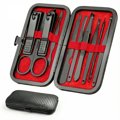 OKOM Professional Nail Clippers Set - 10 PCS Stainless Steel Nail Kit with Travel Case, Tweezers Manicure Set Gift for Men Women, Fathers Day Gift