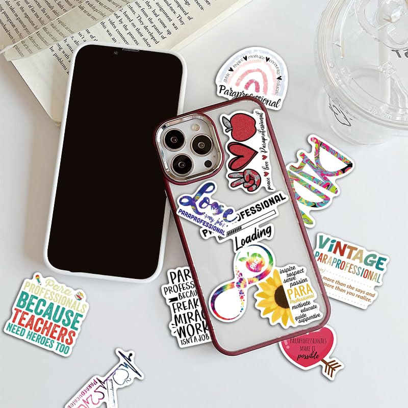 50PCS Paraprofessional Stickers para Sticker Back to School Stickers Teacher Day Sticker Paraprofessional Appreciation Gifts Water Bottle Laptop