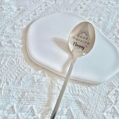Nanny Gifts Spoons from Grandkids Grandchildren Good Morning Nanny Spoon for Nanny Tea Coffee Lovers Gifts Spoons for Nana Grandma Mothers Day Gift for Nana Grandmother