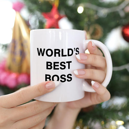World's Best Boss Mug, The Office Coffee Mug 11 oz Ceramic Mug Funny Unique Idea Cup Gifts for Office Male Female Bosses Coworkers (11oz)