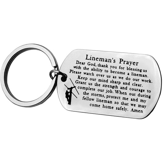 Father's Day Gift Lineman Gift Lineman Prayer keychain Gifts for Him Husband Gift Dad Gift Uncle Boyfriend gift
