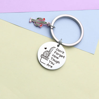 ZNOSVEI Cactus Keychain Encouragement Keychain For Women Cactus Decor Keychain