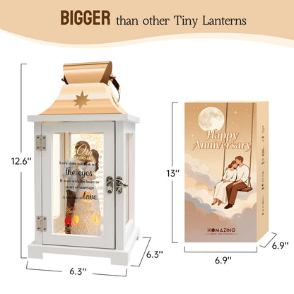 50th Anniversary Wedding Gifts for Couple Parents 50th Wedding Anniversary Lantern for Him Her Huband Wife - Husband and Wife Hugging Figurine Lantern