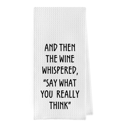 Wine Lovers Dish Towel - Funny Wine Gifts Decorative Waffle Weave Kitchen Towels, Tea Towel, Hand Towel, Housewarming Gift (16×24 Inches)