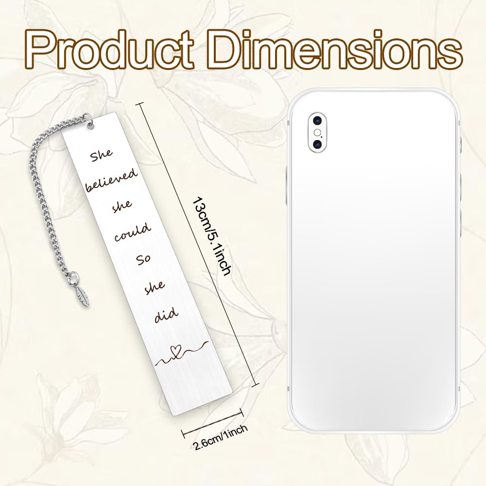 Congratulations Gifts for Women Reading Lovers Metal Bookmark Book Accessories She Believed She Could So She Did New Job Proud of You Graduation Gifts Inspirational Gift for Best Friend Her Nurse