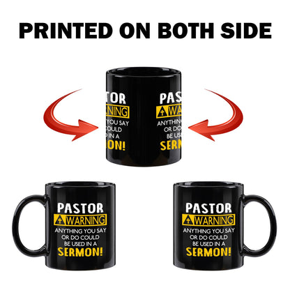 YHRJWN - Pastor Appreciation Mug, Religious Gifts for Men, Unique Christian Gifts for Birthday, Christmas - 11 Oz Black