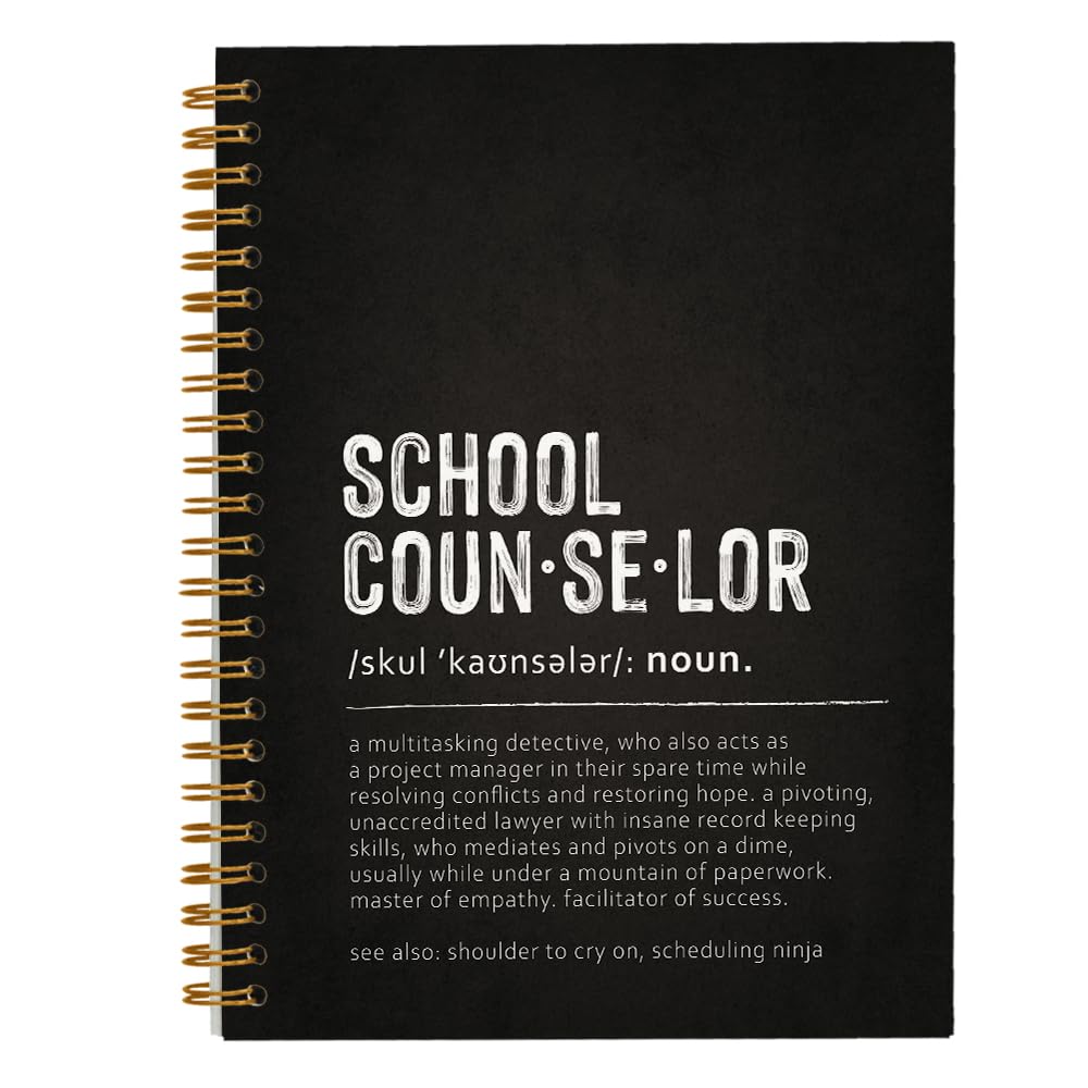 Tizzer School Counselor Definition Lined Hardcover College Ruled Spiral Notebook Journal for Work Notes Journaling 5.5×8.3 Inch,School Counselor Appreciation Gifts,Best School Counselor Gifts