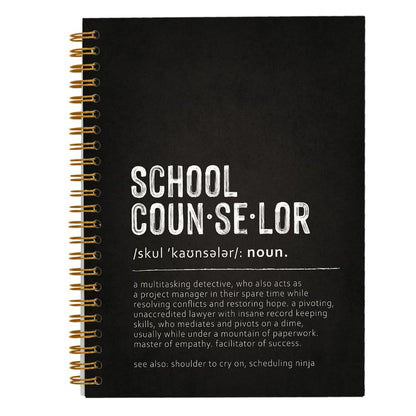 Tizzer School Counselor Definition Lined Hardcover College Ruled Spiral Notebook Journal for Work Notes Journaling 5.5×8.3 Inch,School Counselor Appreciation Gifts,Best School Counselor Gifts