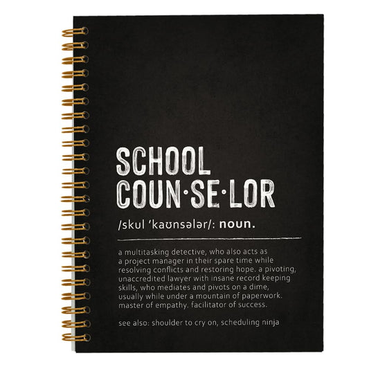 Tizzer School Counselor Definition Lined Hardcover College Ruled Spiral Notebook Journal for Work Notes Journaling 5.5×8.3 Inch,School Counselor Appreciation Gifts,Best School Counselor Gifts