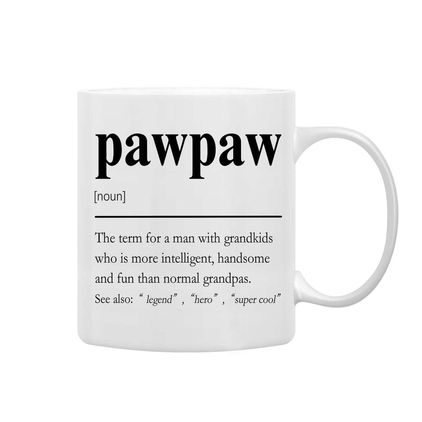 QASHWEY Pawpaw Mug, GrandpaPawpaw Gifts from Grandkids Coffee Mug, Grandpa Paw Paw Gifts Mugs, Fathers Day Christmas Mugs Tea Cup Gift for PawpawGrandpa, Pawpaw Definition Coffee Cups Ceramic 11oz