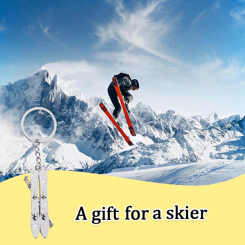 Ski Themed Gifts for Women Men Daughter Son Friends Christmas Gifts for Husband Wife Snowboarding Keychain Snowflake
