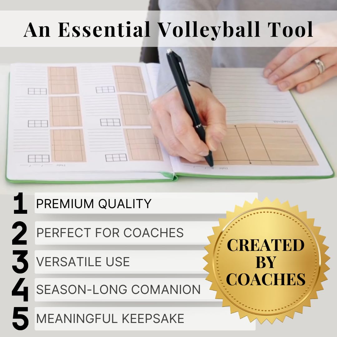 The Playbook Journal – Volleyball Notebook Coaching Book and Rotation Tracker, Volleyball Coaching Supplies and Essentials for Men & Women & Players, Coach Gifts
