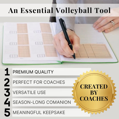 The Playbook Journal – Volleyball Notebook Coaching Book and Rotation Tracker, Volleyball Coaching Supplies and Essentials for Men & Women & Players, Coach Gifts