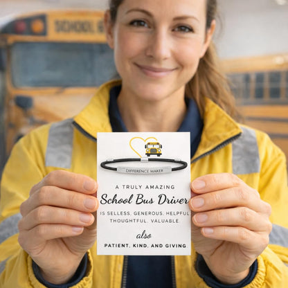 VIY Personal Card School Bus driver appreciation gifts, Best bus driver gifts, Difference maker bracelet for women, Difference maker gift, End of school year gift for coworkers
