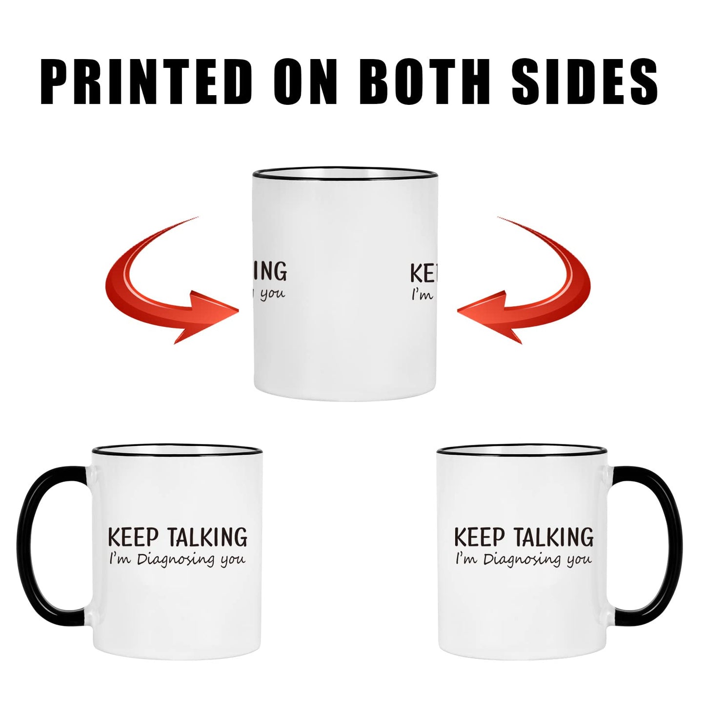 Maustic Social Worker Therapist Gifts, Keep Talking I'm Diagnosing You Mug, Psychology School Counselor Gifts Mental Health for Women Men, Psychologists Psychiatrists Nurse Doctor Gift 11 Oz