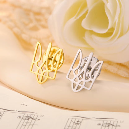 Dreamtimes Ukrainian Symbol Brooch pins Ukrainian Coat of Arms Lapel Pin for Men Women Ukraine Trident Inspired Jewelry Ukraine Remembrance Pin Patriotic Gift