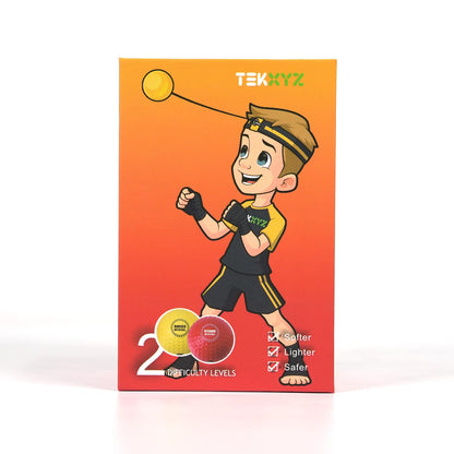TEKXYZ® Reflex Ball with Counter App & Online Community, 2 Difficulty Levels Boxing Ball with Headband, Perfect for Reaction, Agility, Punching Speed, Fight Skill & Hand Eye Coordination Training