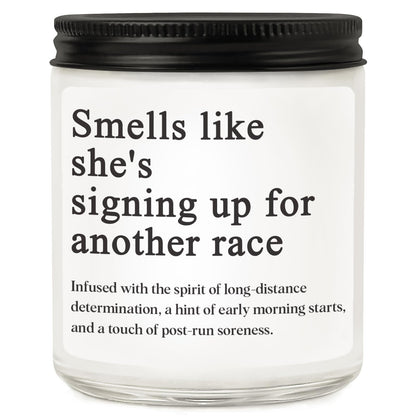Gifts for Runners, Cross Country Running Gifts for Women, Men, Track and Field, Half Marathon Essentials, Funny Marathon Scented Candle, Christmas, Birthday, Running Gift for Marathon Runner