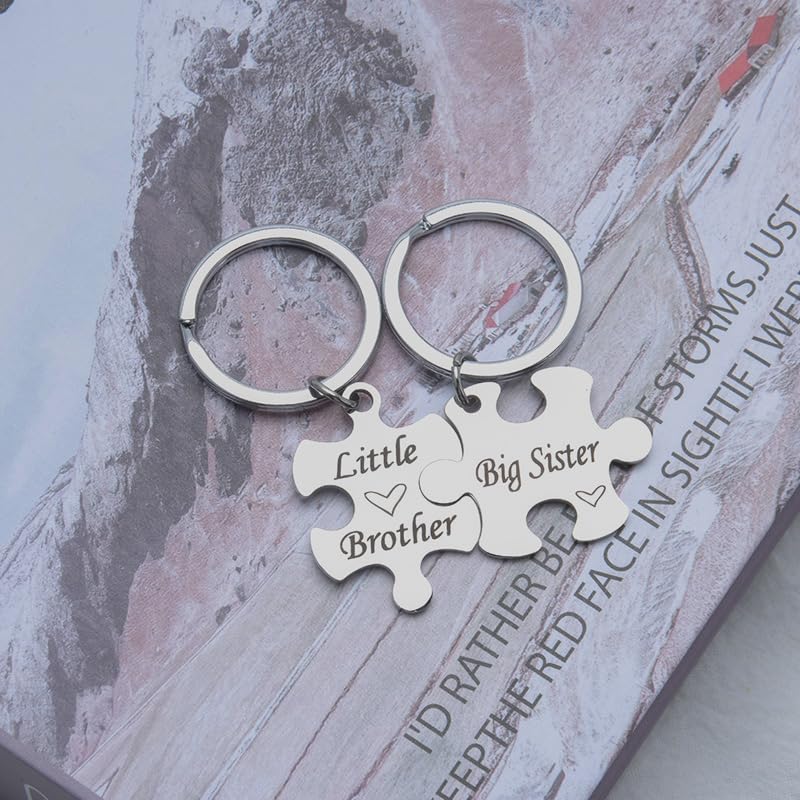 Sister Brother Puzzle Keychain Gifts for Sisters Big Brother Birthday Graduation Gifts for Sister Sis Siblings from Sister Brother Big Sister Little Brother Keychain Gifts for Sister Brother Siblings