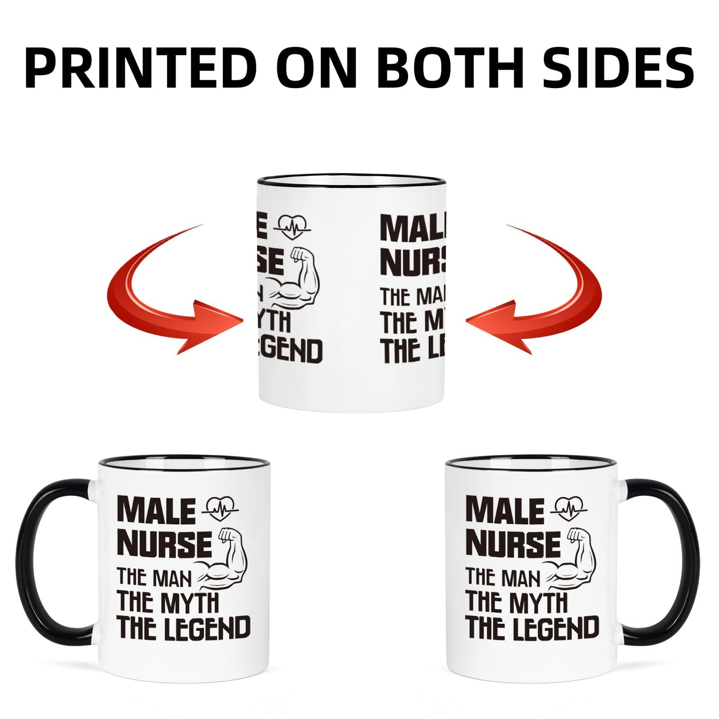 YHRJWN Male Nurse Gifts, The Man The Myth The Legend Mug, Nurse Gifts for Men, Graduation Birthday Nurses Appreciation Gift for Male Nurses, Colleague, Friends, 11 Oz Coffee Mug