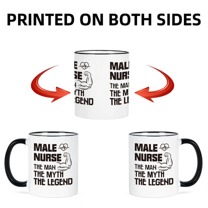 YHRJWN Male Nurse Gifts, The Man The Myth The Legend Mug, Nurse Gifts for Men, Graduation Birthday Nurses Appreciation Gift for Male Nurses, Colleague, Friends, 11 Oz Coffee Mug