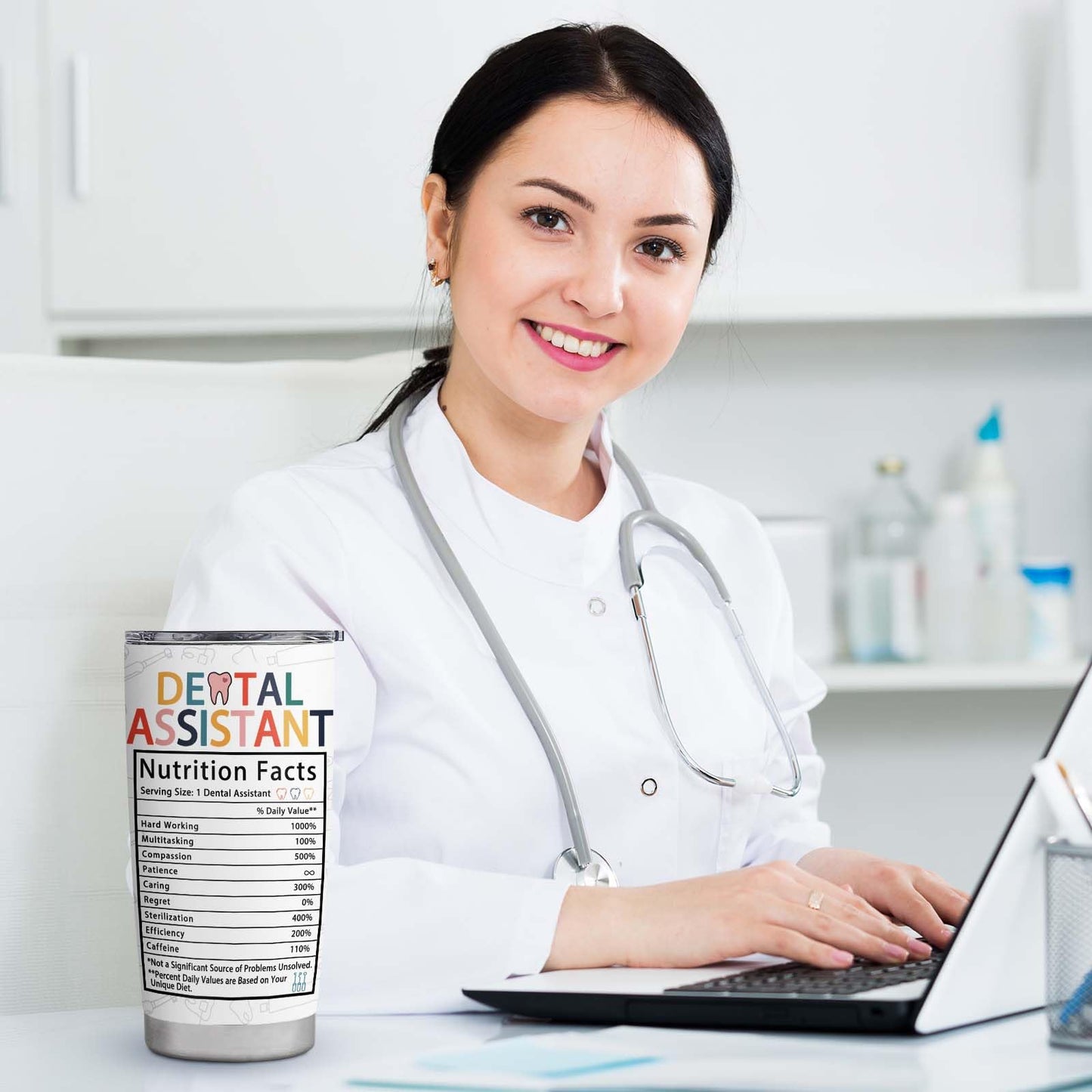 Dental Assistant Gifts for Women, Inspirational Gifts for Dental Office, Dental Assistant Must Haves Tumbler, Dental Assistant Appreciation Travel Coffee Tumbler Mug Cup 20oz