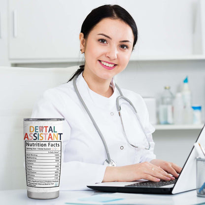 Dental Assistant Gifts for Women, Inspirational Gifts for Dental Office, Dental Assistant Must Haves Tumbler, Dental Assistant Appreciation Travel Coffee Tumbler Mug Cup 20oz