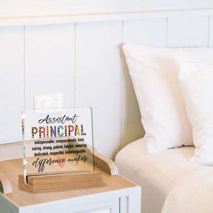 Assistant Principal Gifts for Women Men, Assistant Principal Appreciation Gifts Back to School, Unique Office Decorative Signs Plaque for Desk