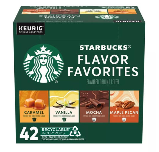 Starbucks Flavor Favorites Flavored Ground Coffee, 42 count.