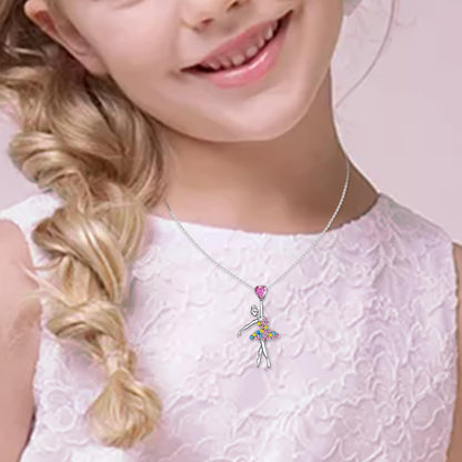 SmileBelle Cheerleader Gymnastics Dance Recital Gifts for Girls, Dance Horse Necklace Cheerleader Outfit as Birthday Gifts for Her, Gymnastics Cheer Necklace Stuff Jewelry as BDAY Gift for Daughter