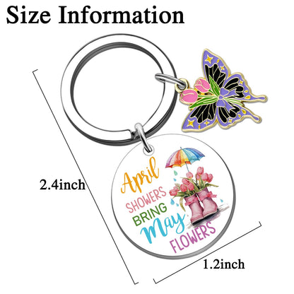 Spring Gifts for Women Sweet Spring Gifts Spring Decor Keychains Springs Gift Basket for Women Sister Daughter Friends Birthday Springs Themed Gift for for Women Keyring