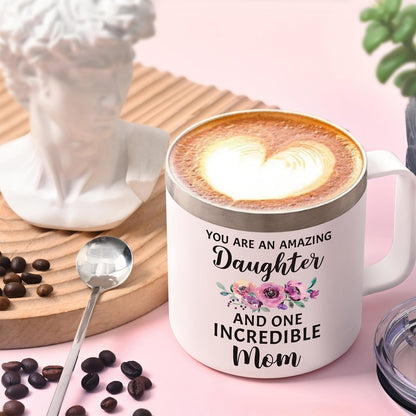 Lifecapido Daughter in Law Gifts from Mother in Law, 14oz Insulated Coffee Mug, Birthday Christmas Mothers Day Gifts for Daughter in Law, Cream