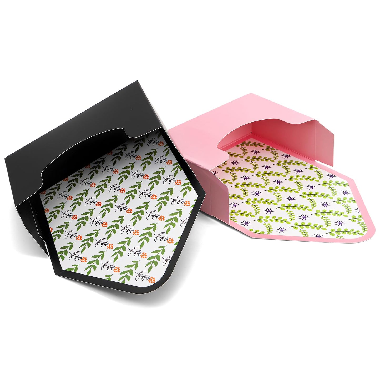 Cedilis Set of 20 Envelope Gift Box, Flower Boxes for Arrangements, Paper Floral Bouquet Packaging Box, Florist Supplies for Wedding, Party, Birthday, Mother's Day, Christmas, Pink and Black