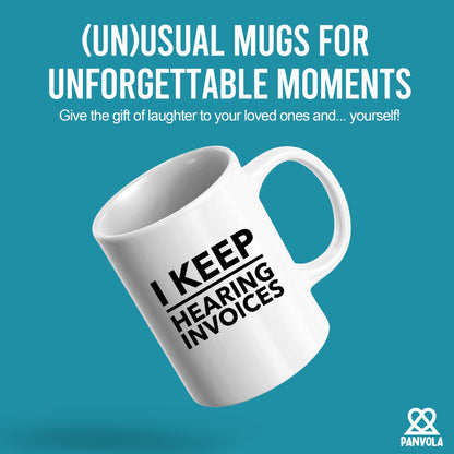 Panvola I Keep Hearing Invoices Accountant Gifts For Coworkers Accounting Student Graduation Gifts CPA Bookkeeper Novelty Drinkware Ceramic Mug (White)